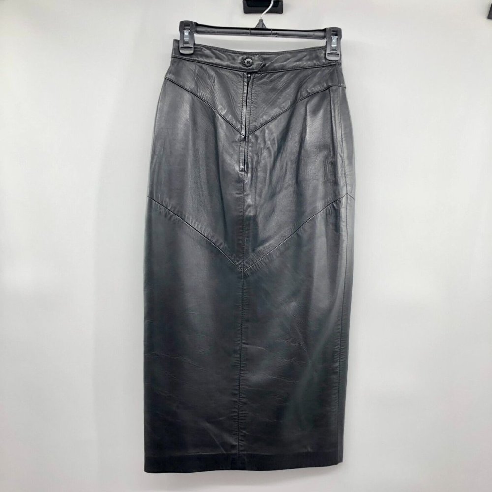 Siena Leather Skirt Womens 6 Used Black - Picture 14 of 16